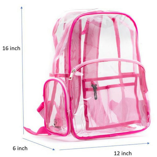 clear backpack pink